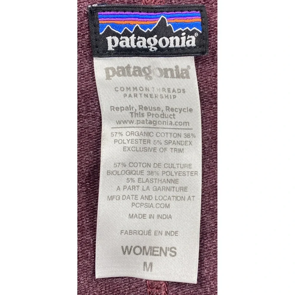 Patagonia At Sea Wrap Burgundy French Terry Women's Medium